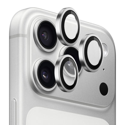 Blueo Metal Frame-beschermfolie voor de achtercamera van Apple iPhone 18 Pro / 18 Pro Max, gehard glas, zilverkleurig
