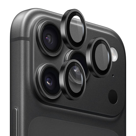 Blueo Metal Frame-beschermfolie voor de achtercamera van Apple iPhone 18 Pro / 18 Pro Max, gehard glas, zwart