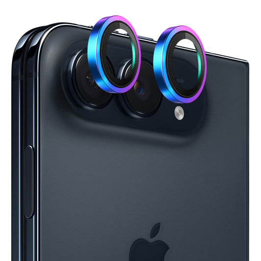 Blueo Metal Frame-beschermfolie voor de achtercamera van Apple iPhone Duo, gehard glas, meerkleurig