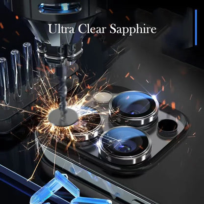 Blueo Sapphire Crystal Achtercamera Beschermfolie voor Apple iPhone 14 Pro Max / 14 Pro, Gehard Glas, Zilver