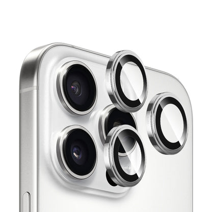 Blueo Sapphire Crystal Achtercamera Beschermfolie voor Apple iPhone 16 Pro Max / 16 Pro, Gehard Glas, Zilver