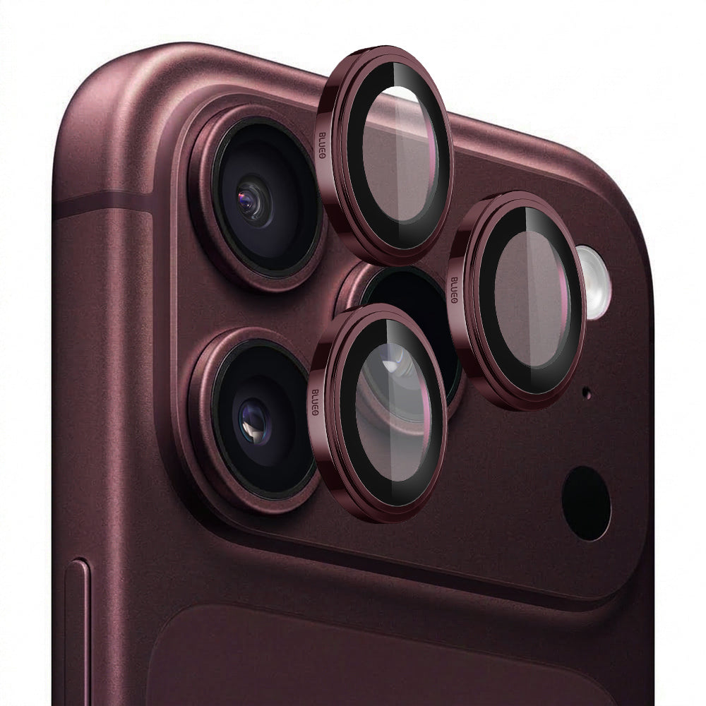 Blueo Sapphire Crystal beschermfolie voor de achtercamera van Apple iPhone 18 Pro / 18 Pro Max, gehard glas, bordeauxrood