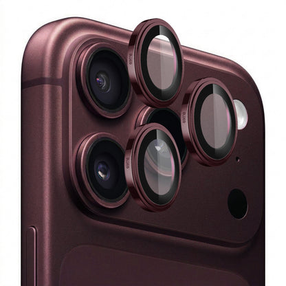 Blueo Sapphire Crystal beschermfolie voor de achtercamera van Apple iPhone 18 Pro / 18 Pro Max, gehard glas, bordeauxrood