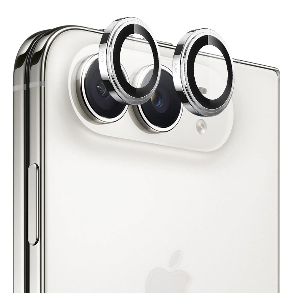 Blueo Sapphire Crystal beschermfolie voor de achtercamera van Apple iPhone Duo, gehard glas, zilverkleurig