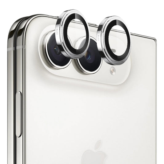 Blueo Sapphire Crystal beschermfolie voor de achtercamera van Apple iPhone Duo, gehard glas, zilverkleurig