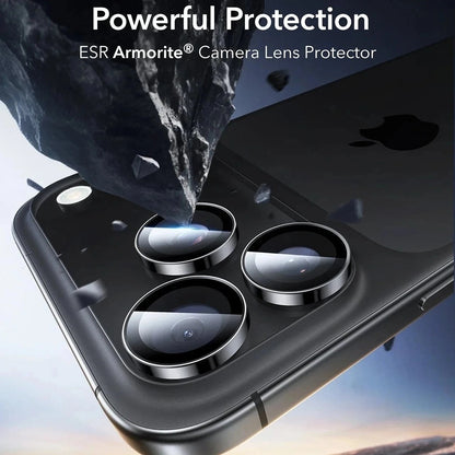 Beschermfolie Achtercamera ESR Armorite voor Apple iPhone 17 Pro Max, Gehard Glas, Set van 2 stuks, Zwart