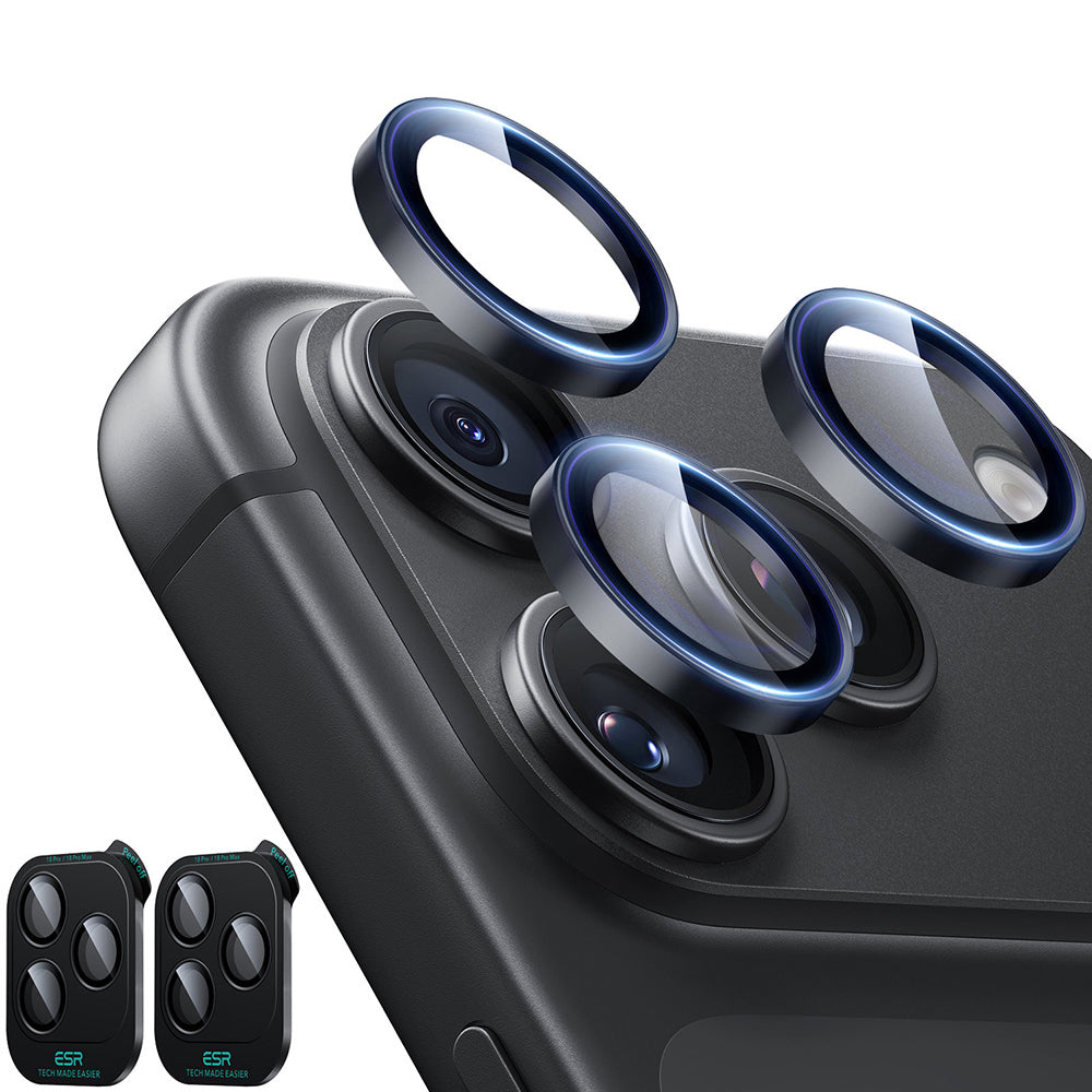 ESR Armorite Achtercamera Beschermfolie voor Apple iPhone 18 Pro / 18 Pro max, Gehard Glas, Set van 2 stuks, Zwart