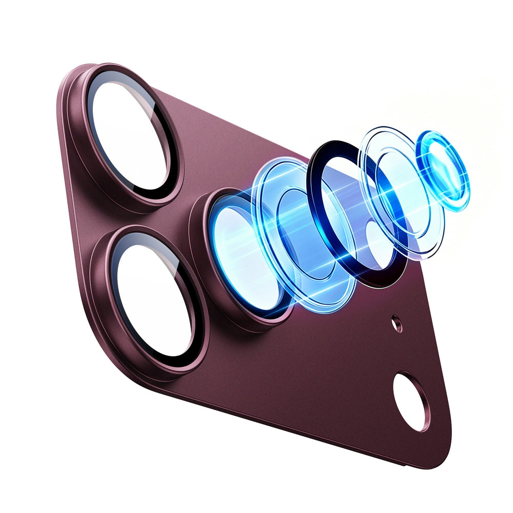 ESR Armorite Pro Achtercamera Beschermfolie voor Apple iPhone 18 Pro Max, Gehard Glas, Donkerbordeaux