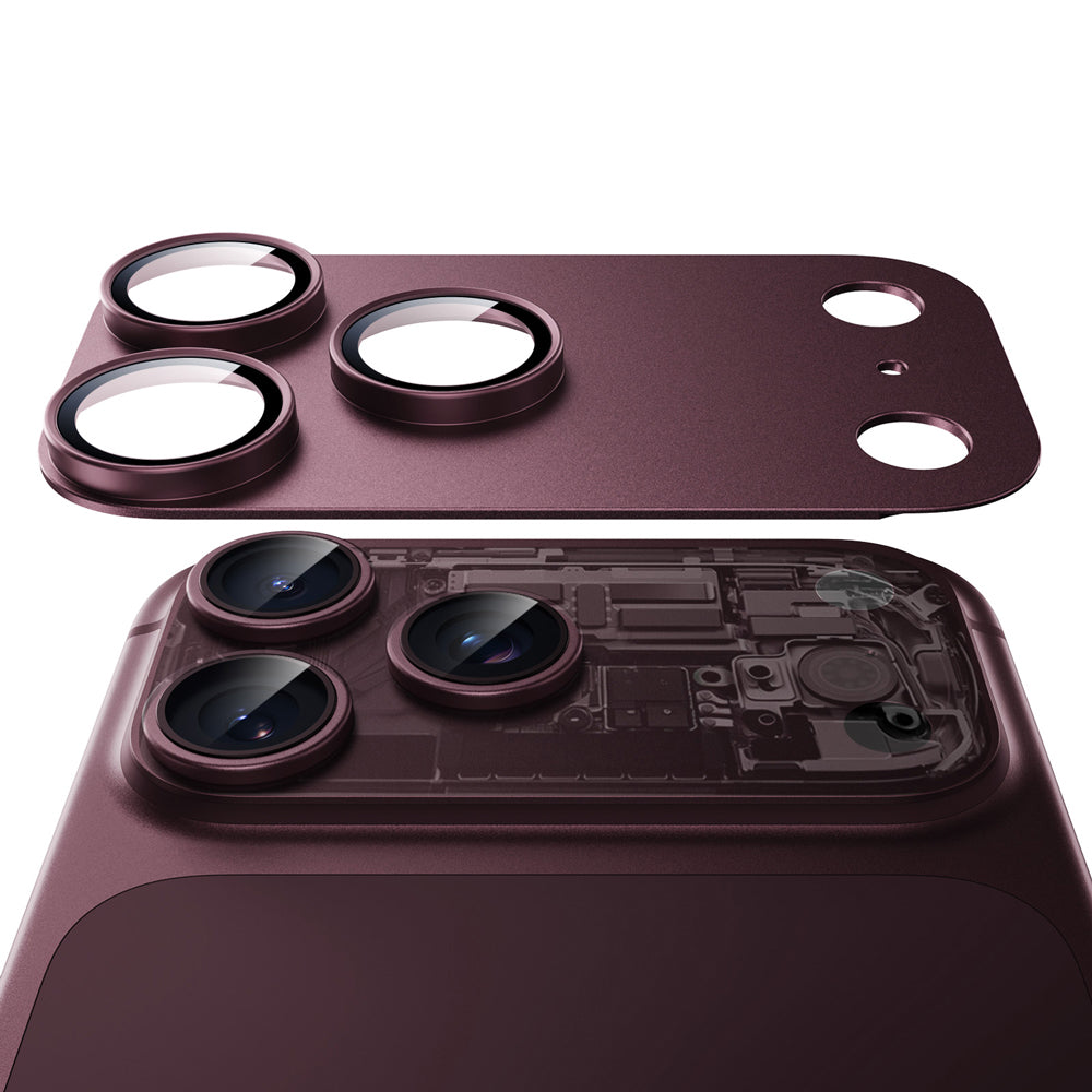 ESR Armorite Pro Achtercamera Beschermfolie voor Apple iPhone 18 Pro Max, Gehard Glas, Donkerbordeaux