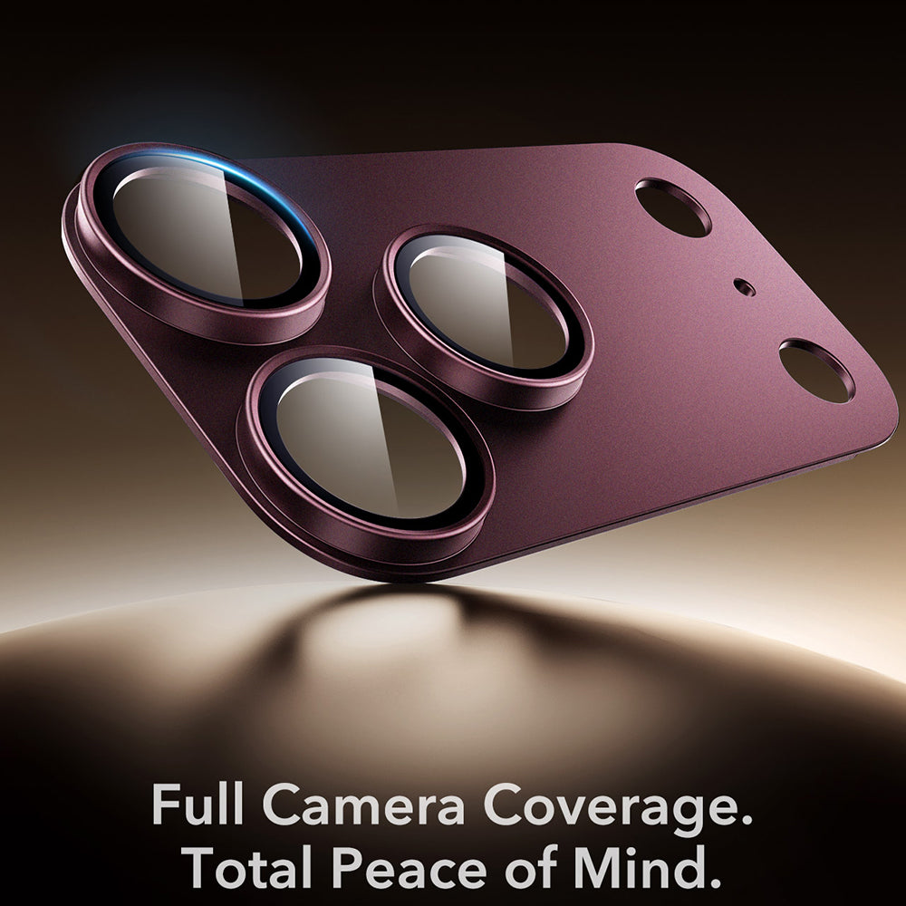 ESR Armorite Pro Achtercamera Beschermfolie voor Apple iPhone 18 Pro Max, Gehard Glas, Donkerbordeaux
