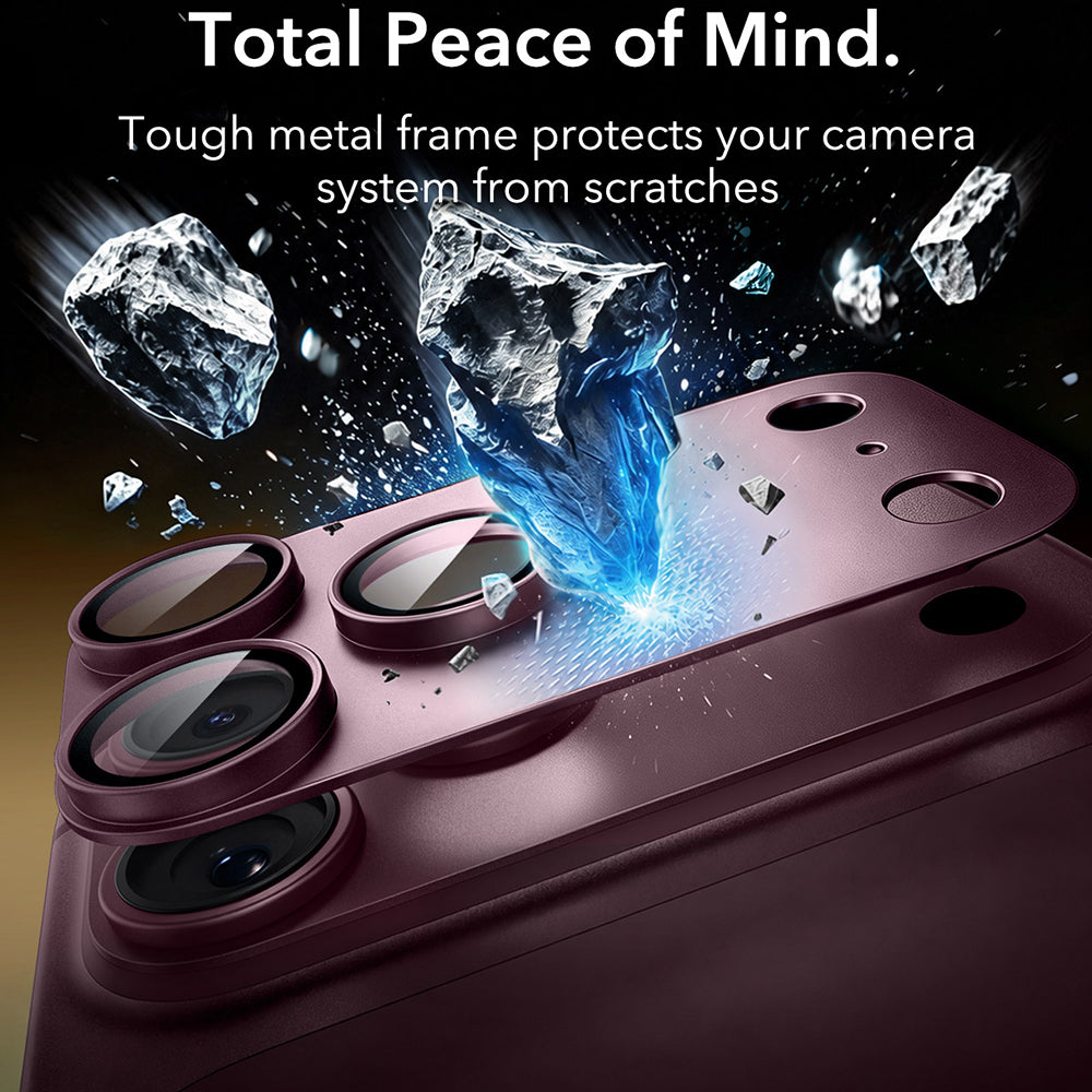 ESR Armorite Pro Achtercamera Beschermfolie voor Apple iPhone 18 Pro Max, Gehard Glas, Donkerbordeaux