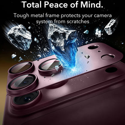 ESR Armorite Pro Achtercamera Beschermfolie voor Apple iPhone 18 Pro Max, Gehard Glas, Donkerbordeaux