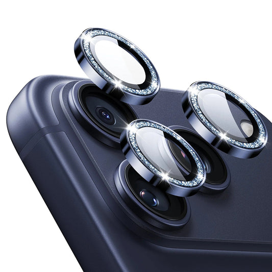 Beschermfolie Achtercamera ESR Glitter Diamond Armorite voor Apple iPhone 17 Pro Max / 17 Pro, Gehard Glas, Volledige Lijm, Blauw