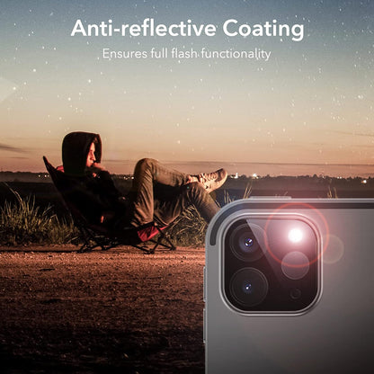 Beschermfolie Achtercamera ESR voor Apple iPad Pro 13 (2024) / Pro 11 (2022) / Pro 12.9 (2022), Gehard Glas, Set van 2 stuks, Zwart