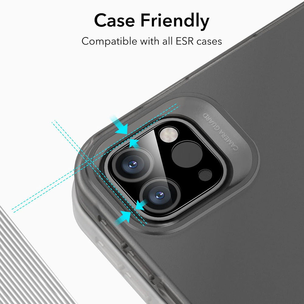 Beschermfolie Achtercamera ESR voor Apple iPad Pro 13 (2024) / Pro 11 (2022) / Pro 12.9 (2022), Gehard Glas, Set van 2 stuks, Zwart