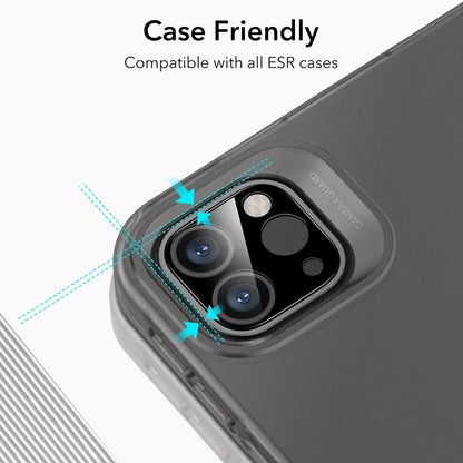 Beschermfolie Achtercamera ESR voor Apple iPad Pro 13 (2024) / Pro 11 (2022) / Pro 12.9 (2022), Gehard Glas, Set van 2 stuks, Zwart