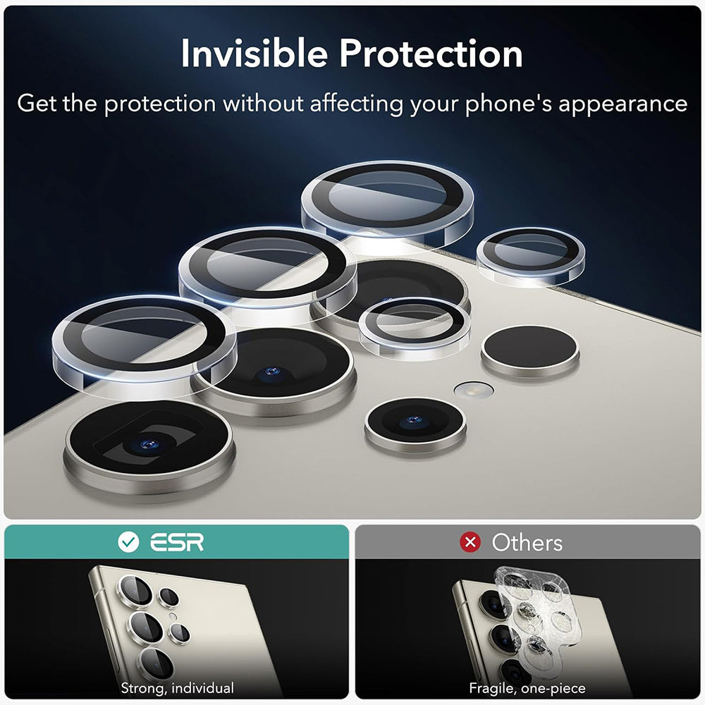 ESR Achtercamera Beschermfolie voor Samsung Galaxy S24 Ultra S928, Gehard Glas, Set van 2 Stuks, Transparant