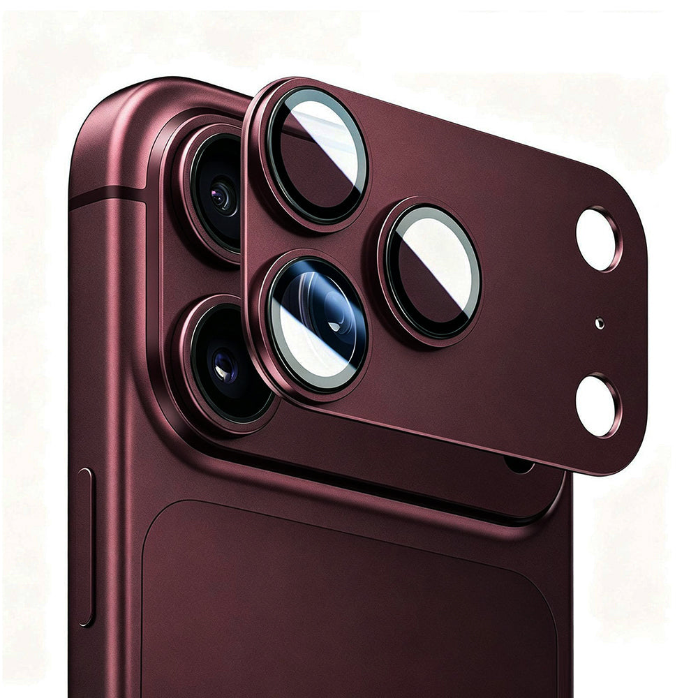 Beschermfolie Achtercamera Lito Crown Halo AR + AF voor Apple iPhone 18 Pro Max, Gehard Glas, Bordeauxrood