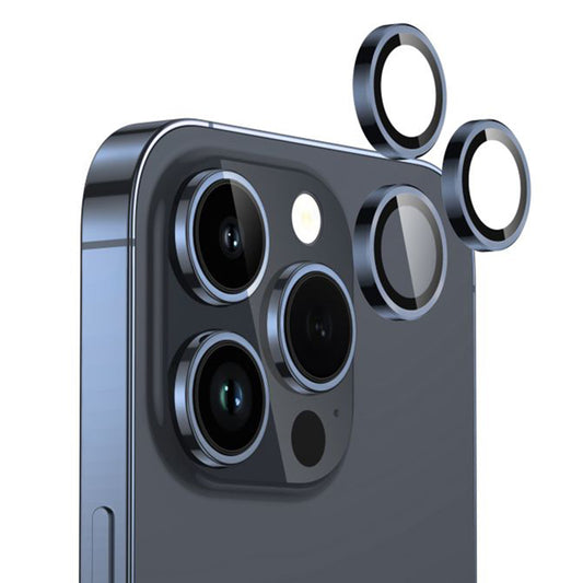 Lito S+ Achtercamera Beschermfolie voor Apple iPhone 15 Pro Max / 15 Pro, Gehard Glas, Blauw