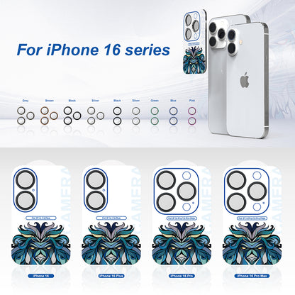 Lito S+ Achtercamera Beschermfolie voor Apple iPhone 16 Pro Max / 16 Pro, Gehard Glas, Zwart