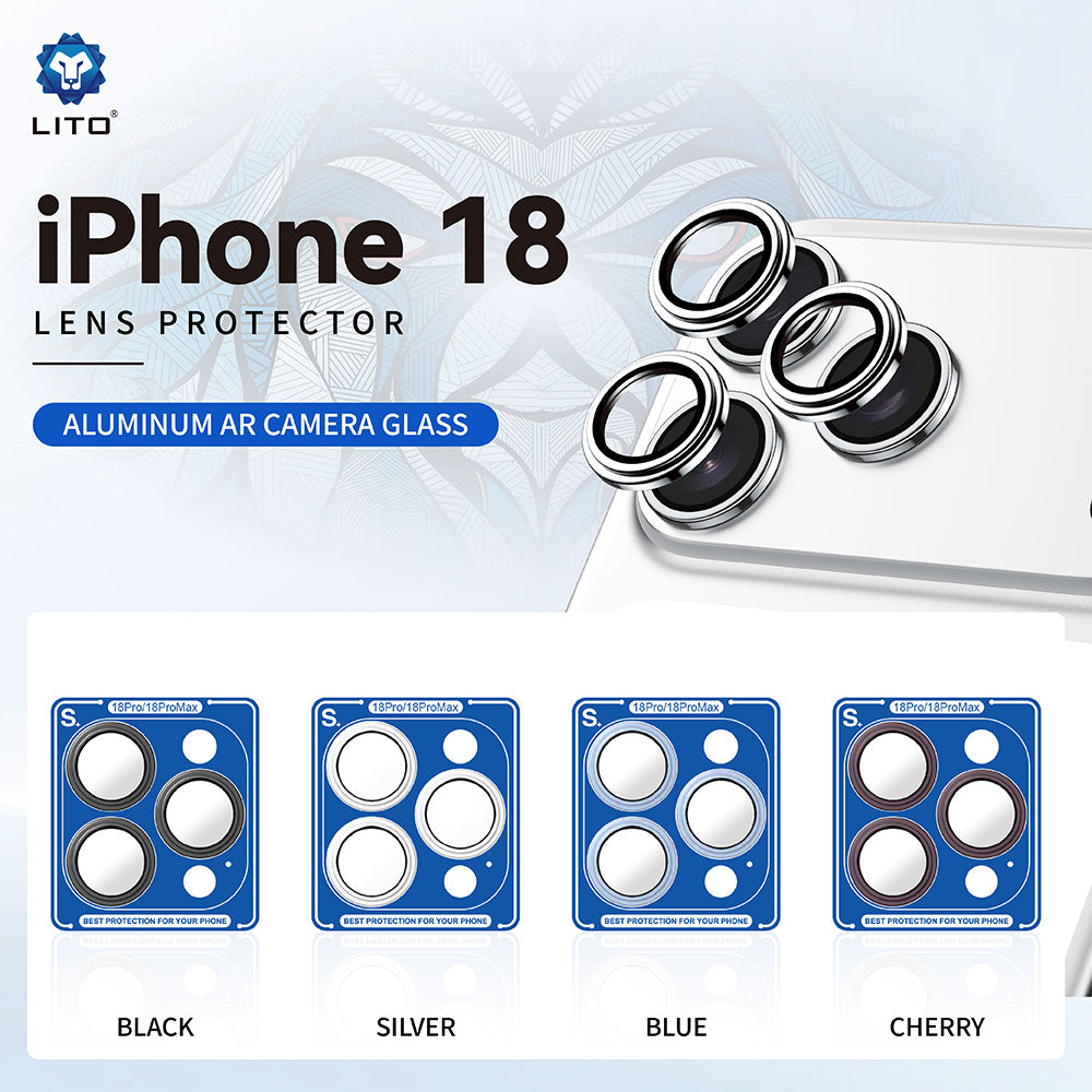 Beschermfolie Achtercamera Lito S+ voor Apple iPhone 18 Pro / 18 Pro Max, Gehard Glas, Bordeaux