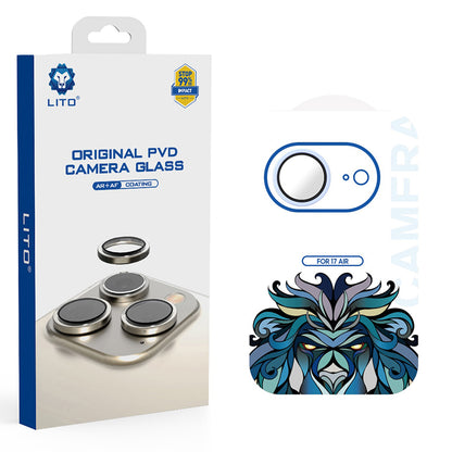 Beschermfolie Achtercamera Lito Titanium AR voor Apple iPhone 17 Air, Gehard Glas, Blauw