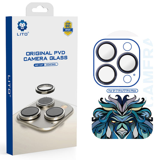 Lito Titanium AR Back Camera Protective Film for Apple iPhone 17 Pro Max / 17 Pro, Tempered Glass, Navy Blue