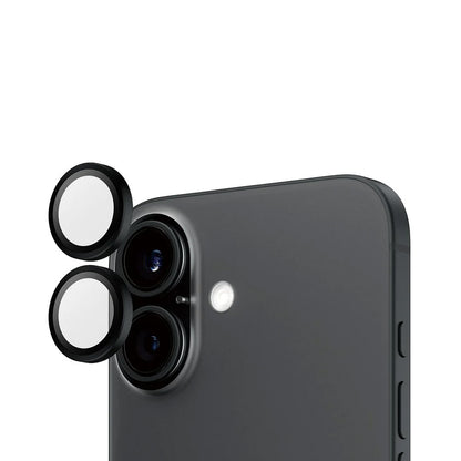 Beschermfolie PanzerGlass Hoops voor de achtercamera van Apple iPhone 16 Plus / 16, Gehard Glas, Zwart
