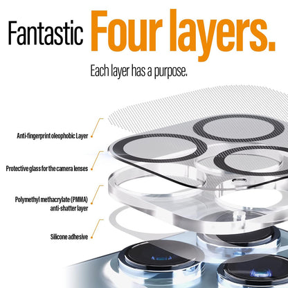 Beschermfolie Achtercamera PanzerGlass PicturePerfect voor Apple iPhone 17 Pro, Gehard Glas, Transparant