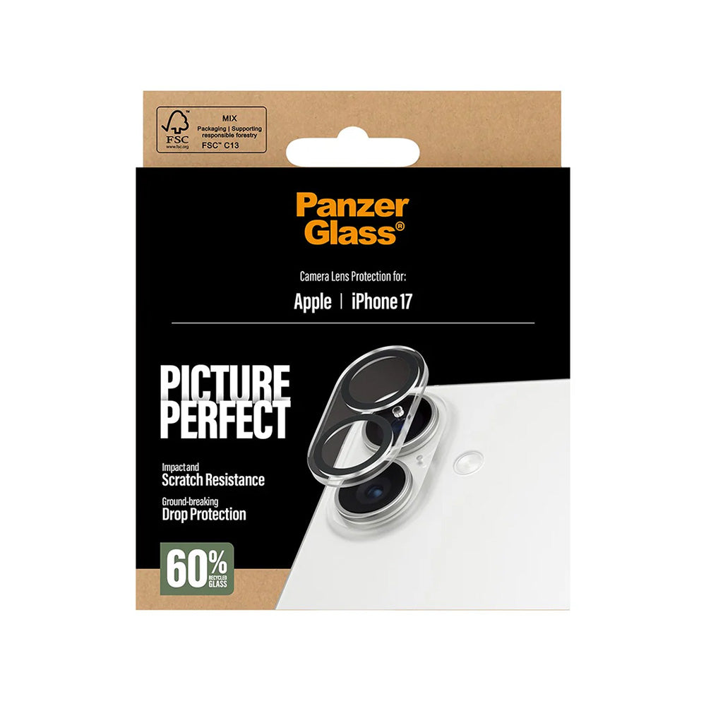 Beschermfolie Achtercamera PanzerGlass PicturePerfect voor Apple iPhone 17, Gehard Glas, Transparant
