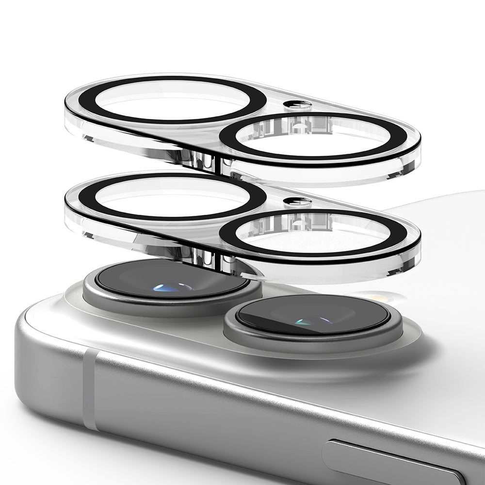 Ringke Achtercamera Beschermfolie voor Apple iPhone 16 Plus / 16, Gehard Glas, Set van 2 Stuks, Transparant