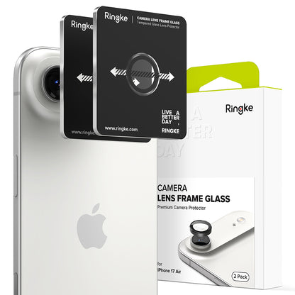 Beschermfolie Ringke Achtercamera voor Apple iPhone 17 Air, Gehard Glas, Zwart