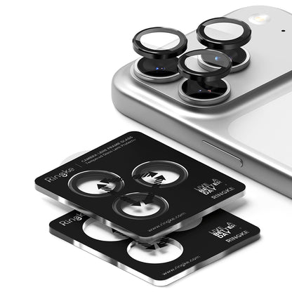 Beschermfolie Ringke Achtercamera voor Apple iPhone 17 Pro Max / 17 Pro, Gehard Glas, Zwart