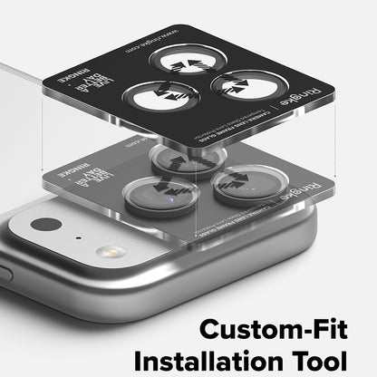 Beschermfolie Ringke Achtercamera voor Apple iPhone 17 Pro Max / 17 Pro, Gehard Glas, Zwart