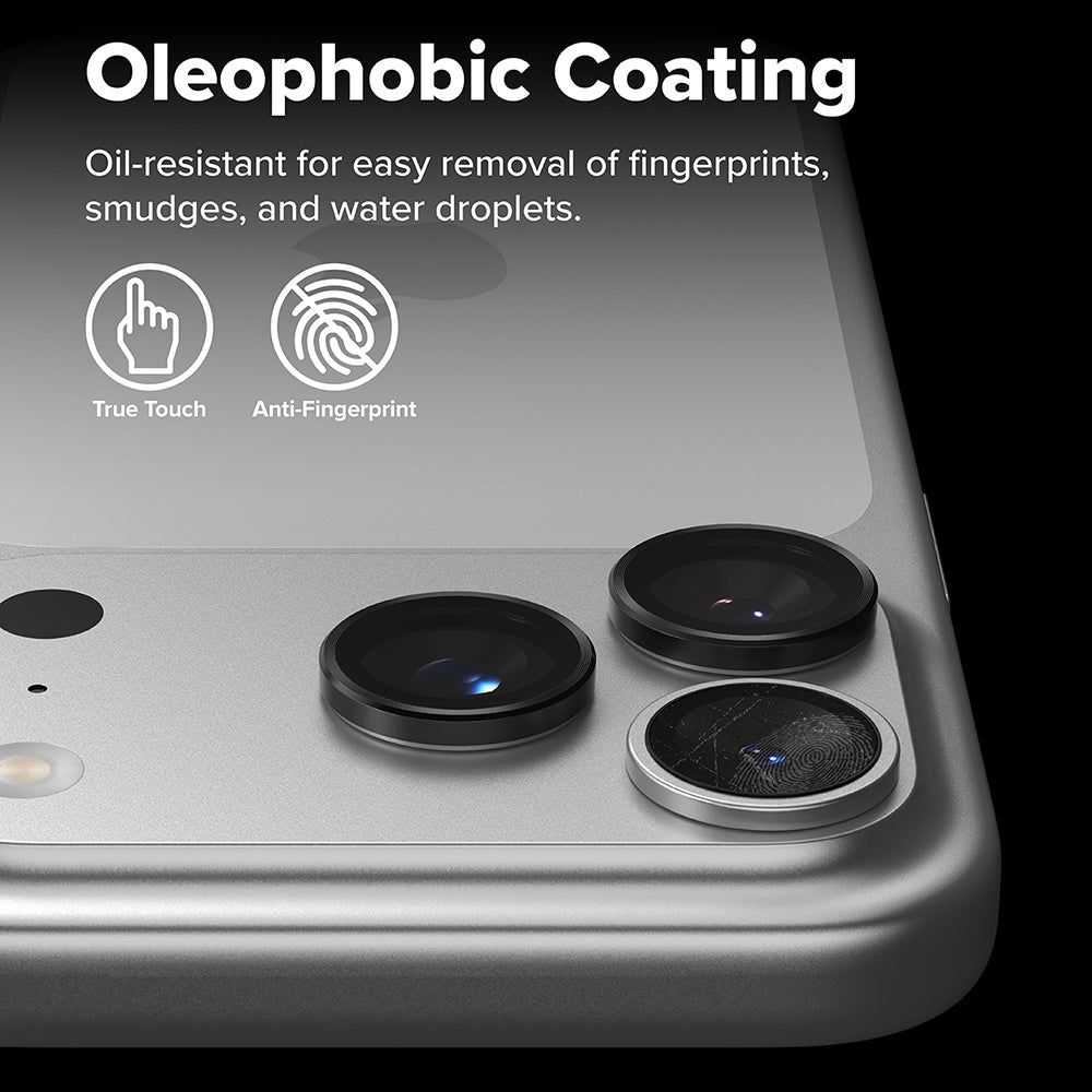 Beschermfolie Ringke Achtercamera voor Apple iPhone 17 Pro Max / 17 Pro, Gehard Glas, Zwart