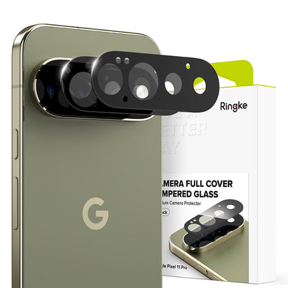 Ringke achtercamera beschermfolie voor Google Pixel 11 Pro, gehard glas, set van 2 stuks, zwart