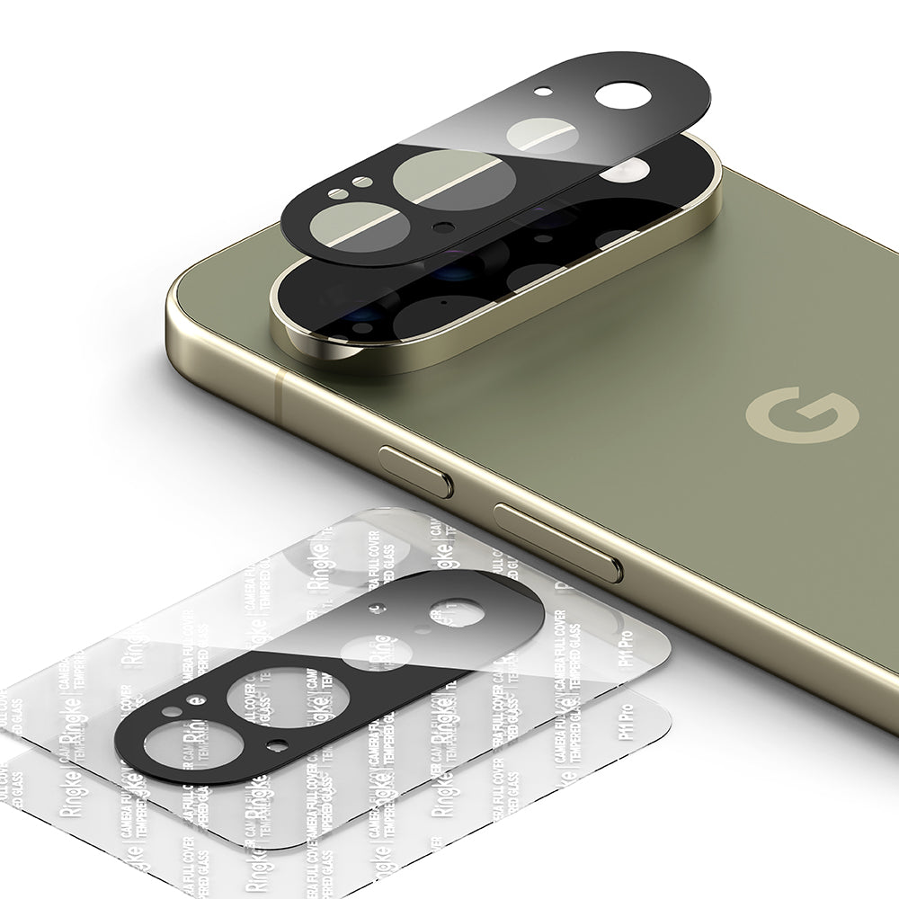 Ringke achtercamera beschermfolie voor Google Pixel 11 Pro, gehard glas, set van 2 stuks, zwart