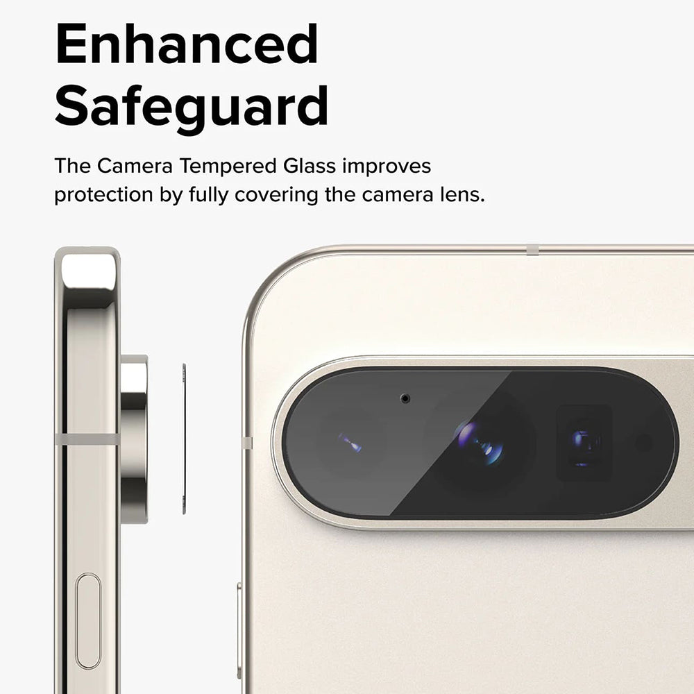 Ringke Achtercamera Beschermfolie voor Google Pixel 9 Pro, Gehard Glas, Set van 3 Stuks, Transparant