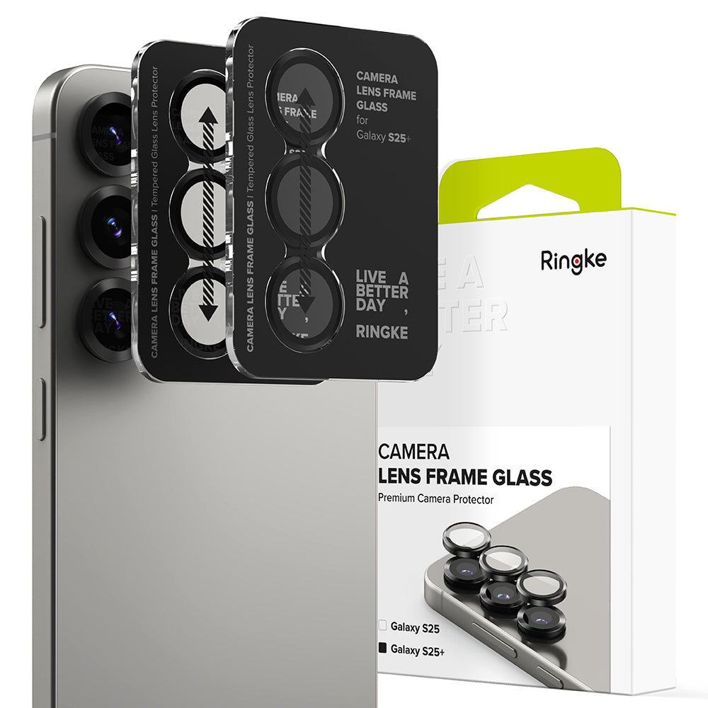 Ringke Rear Camera Protection Film for Samsung Galaxy S25 S931, Tempered Glass, Black