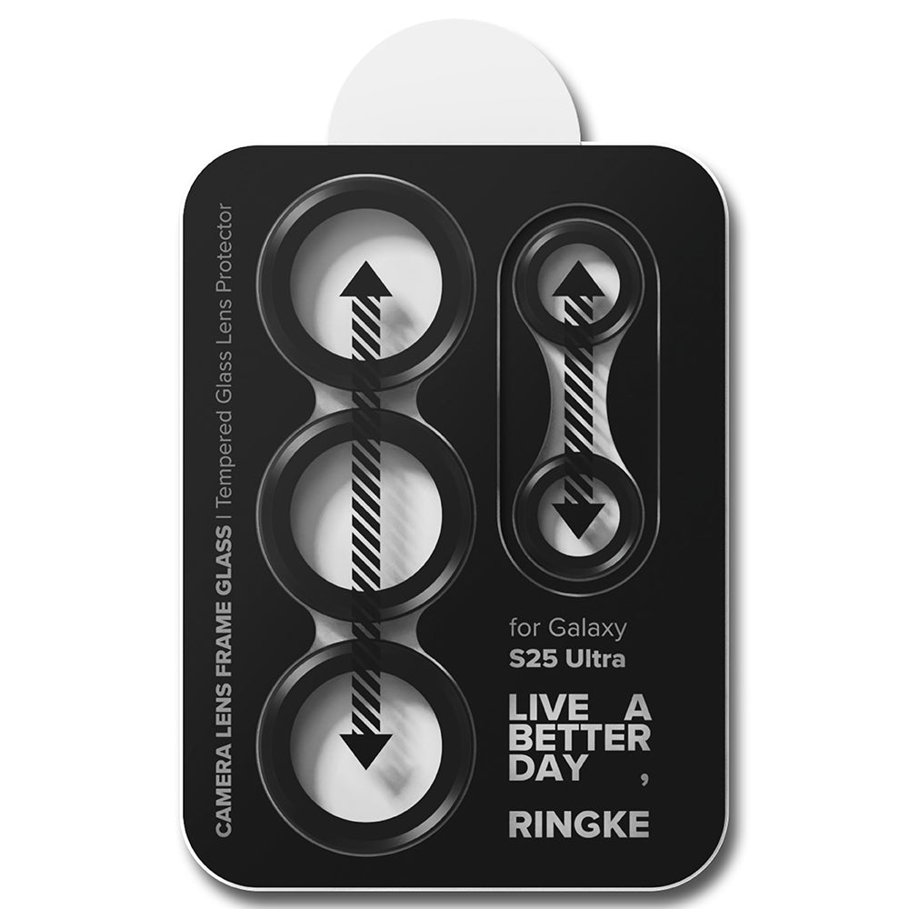 Ringke Rear Camera Protection Film for Samsung Galaxy S25 Ultra S938, Tempered Glass, Black