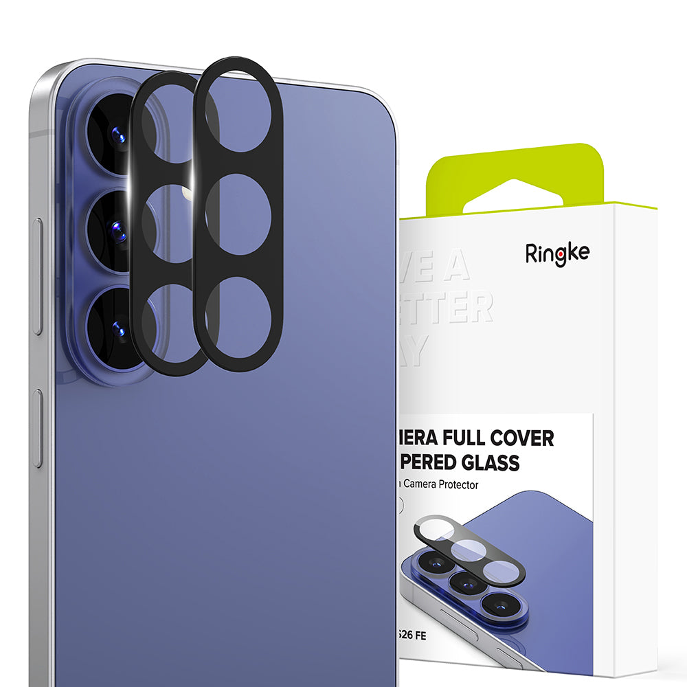Ringke achtercamera beschermfolie voor Samsung Galaxy S26 FE S741, gehard glas, set van 2 stuks, zwart