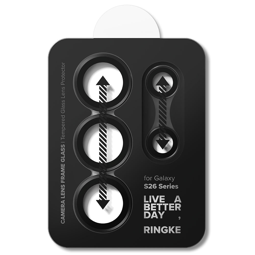 Beschermfolie Ringke Achtercamera voor Samsung Galaxy S26 Ultra S948, Gehard Glas, Set van 2 stuks, Zwart