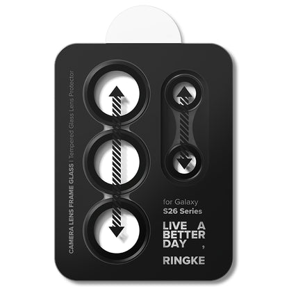 Beschermfolie Ringke Achtercamera voor Samsung Galaxy S26 Ultra S948, Gehard Glas, Set van 2 stuks, Zwart