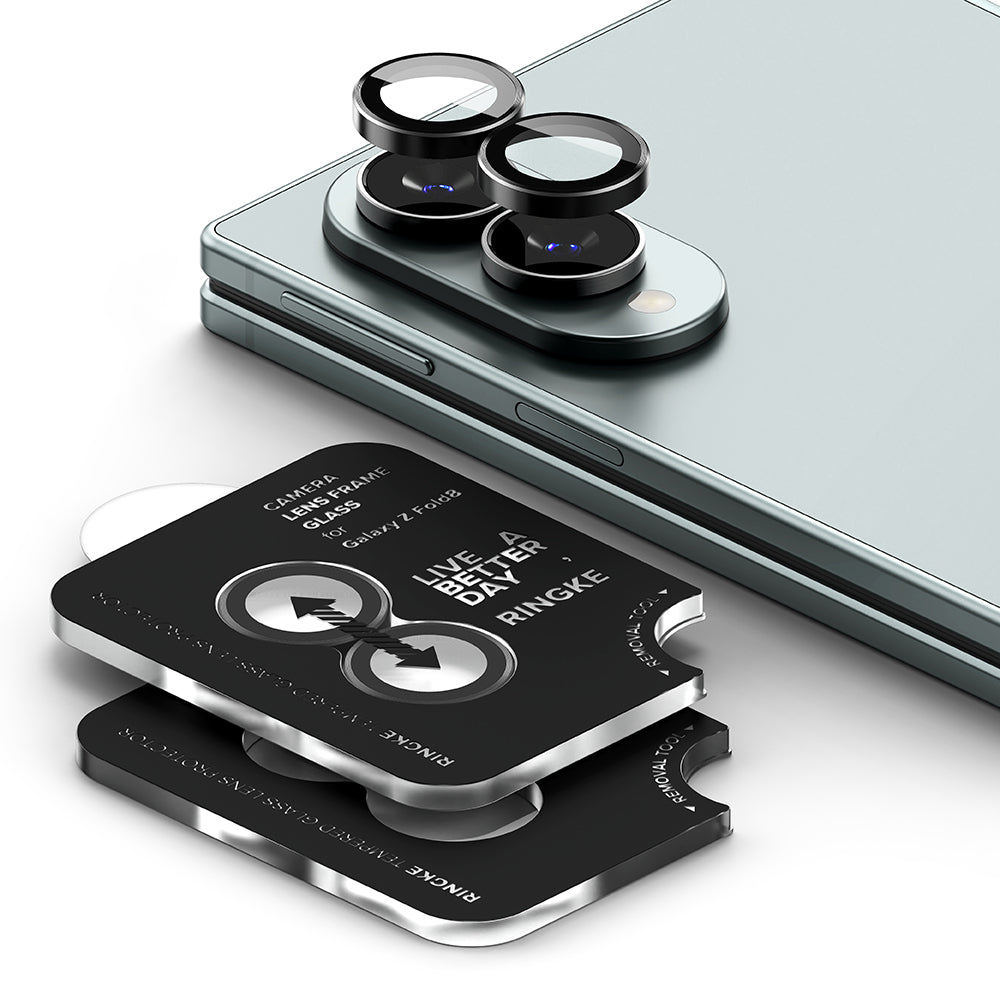 Ringke achtercamera beschermfolie voor Samsung Galaxy Z Fold8 F971, gehard glas, set van 2 stuks, zwart