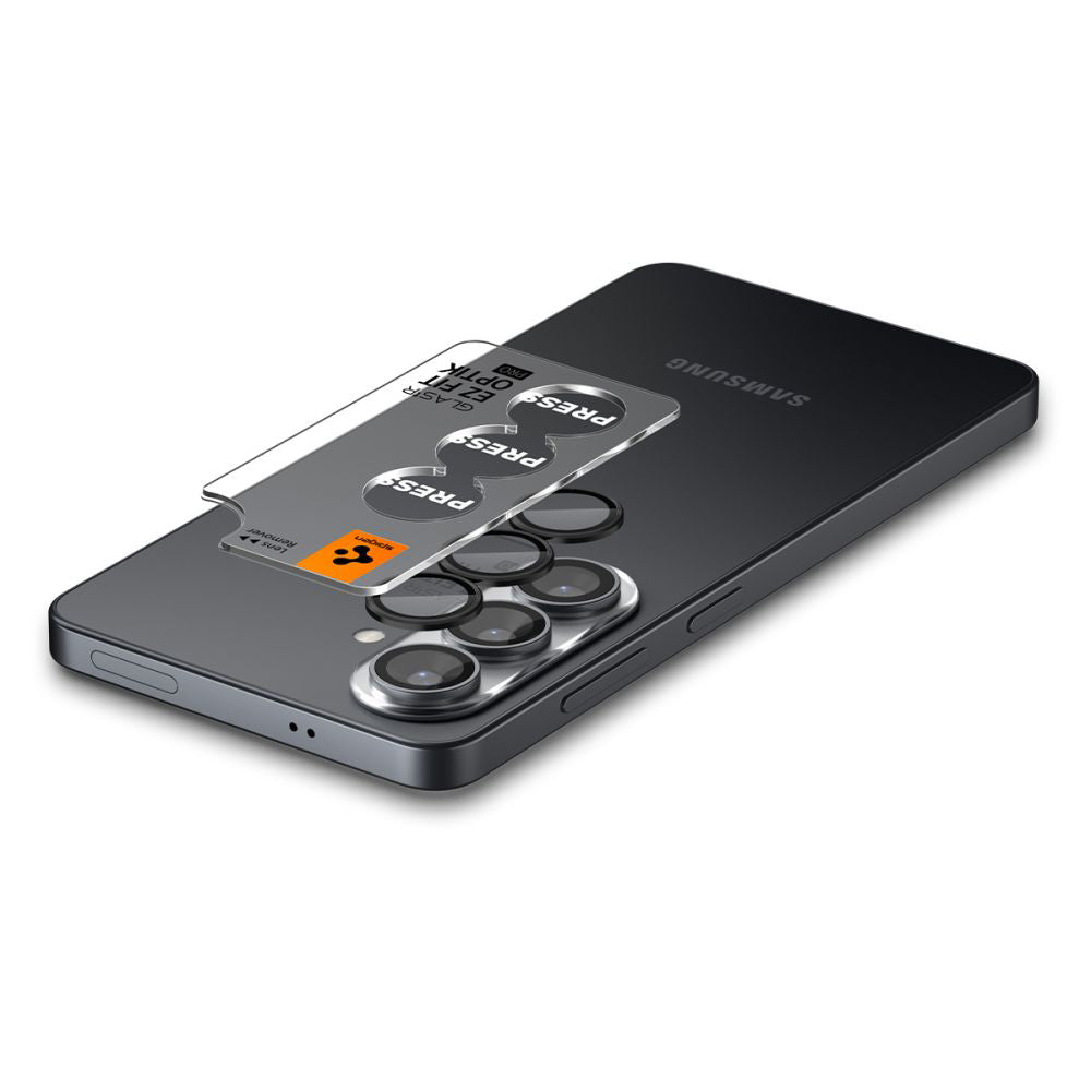 Beschermfolie Achtercamera Spigen GlastR EZ FIT Optik Pro HD voor Samsung Galaxy S26 Plus S947, Gehard Glas, Set van 2 stuks, Zwart