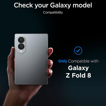Beschermfolie Achtercamera Spigen GlastR EZ FIT Optik Pro HD voor Samsung Galaxy Z Fold8 F971, Gehard Glas, Set van 2 stuks, Zwart AGL11944
