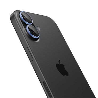 Beschermfolie Achtercamera Spigen GlastR EZ FIT Optik Pro voor Apple iPhone 17 / 16 Plus / 16, Gehard Glas, Set van 2 stuks, Blauw
