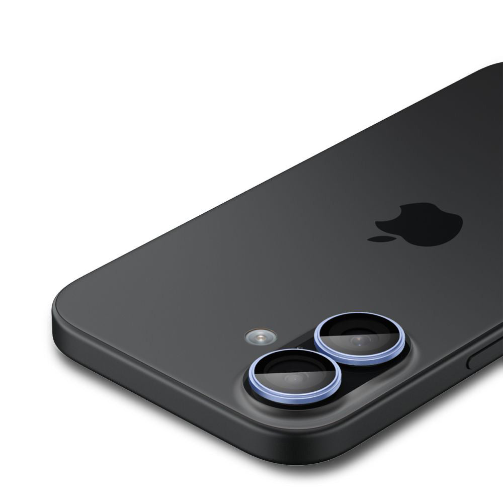 Beschermfolie Achtercamera Spigen GlastR EZ FIT Optik Pro voor Apple iPhone 17 / 16 Plus / 16, Gehard Glas, Set van 2 stuks, Blauw