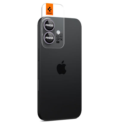 Beschermfolie Achtercamera Spigen GlastR EZ FIT Optik Pro voor Apple iPhone 17 / 16 Plus / 16, Gehard Glas, Set van 2 stuks, Paars