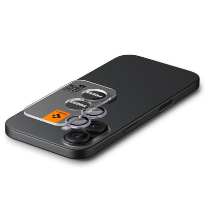 Beschermfolie Achtercamera Spigen GlastR EZ FIT Optik Pro voor Apple iPhone 17 / 16 Plus / 16, Gehard Glas, Set van 2 stuks, Paars